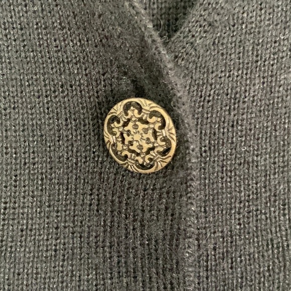 CAROLE Little Vintage Black with Gold Floral Embroidery Sweater Dress - Picture 5 of 6